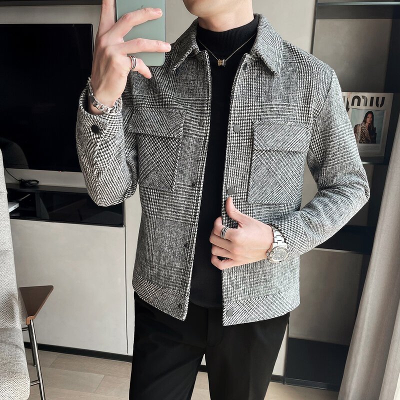 2022-New-Men-s-Brand-Clothing-Blazer-Slim-Slim-Fashion-High-Quality-Plaid-Casual-Jacket-Men-1