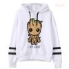 Kawaii Baby Groot Print Hoodie Women Harajuku Fashion Streetwear I Am Groot Funny Cartoon Graphic Sweatshirt Unisex Tops Female