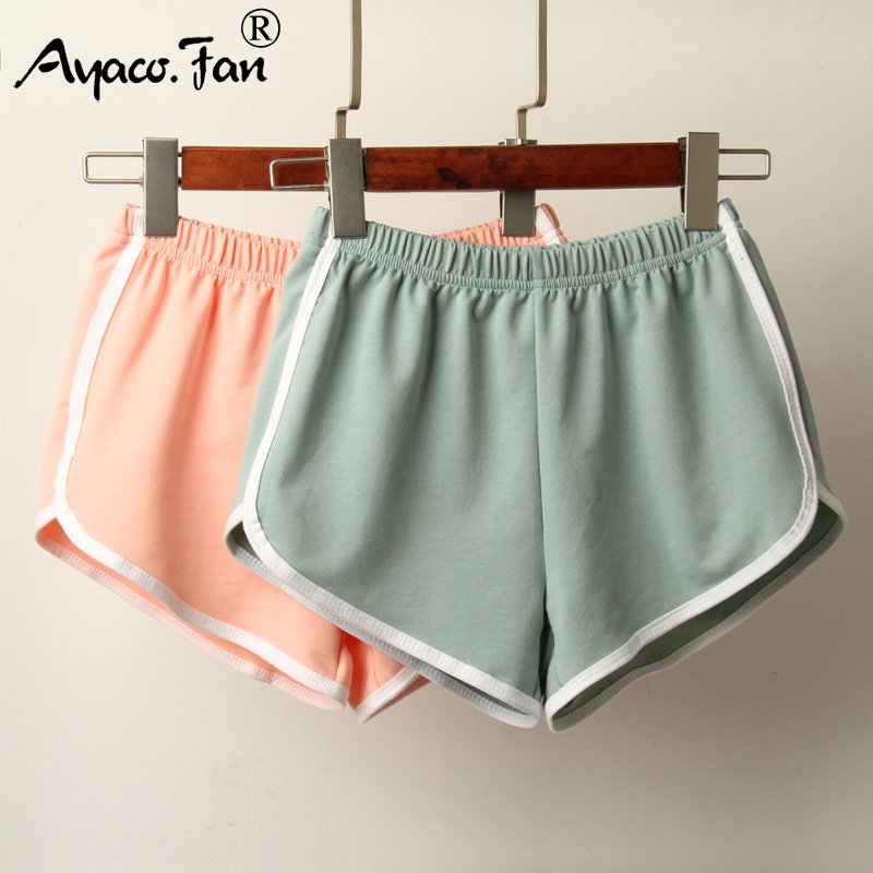 Sports Shorts Women Summer  New Candy Color Anti Emptied Skinny Shorts Casual Lady Elastic Waist Beach Correndo Short Pants